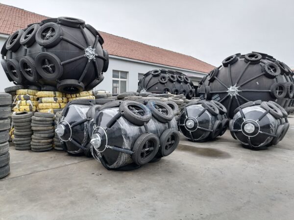 EVA Foam Filled Fenders with Tires and Chain Net in stores