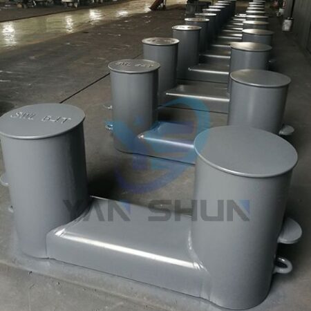 ISO 13795 Double Bollards type A with Compact Base Plate Weldable Steel Plates